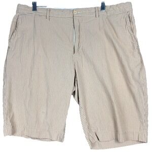 Vintage Polo Ralph Lauren Seersucker Pinstriped Khaki Chino Shorts‎ Mens 38